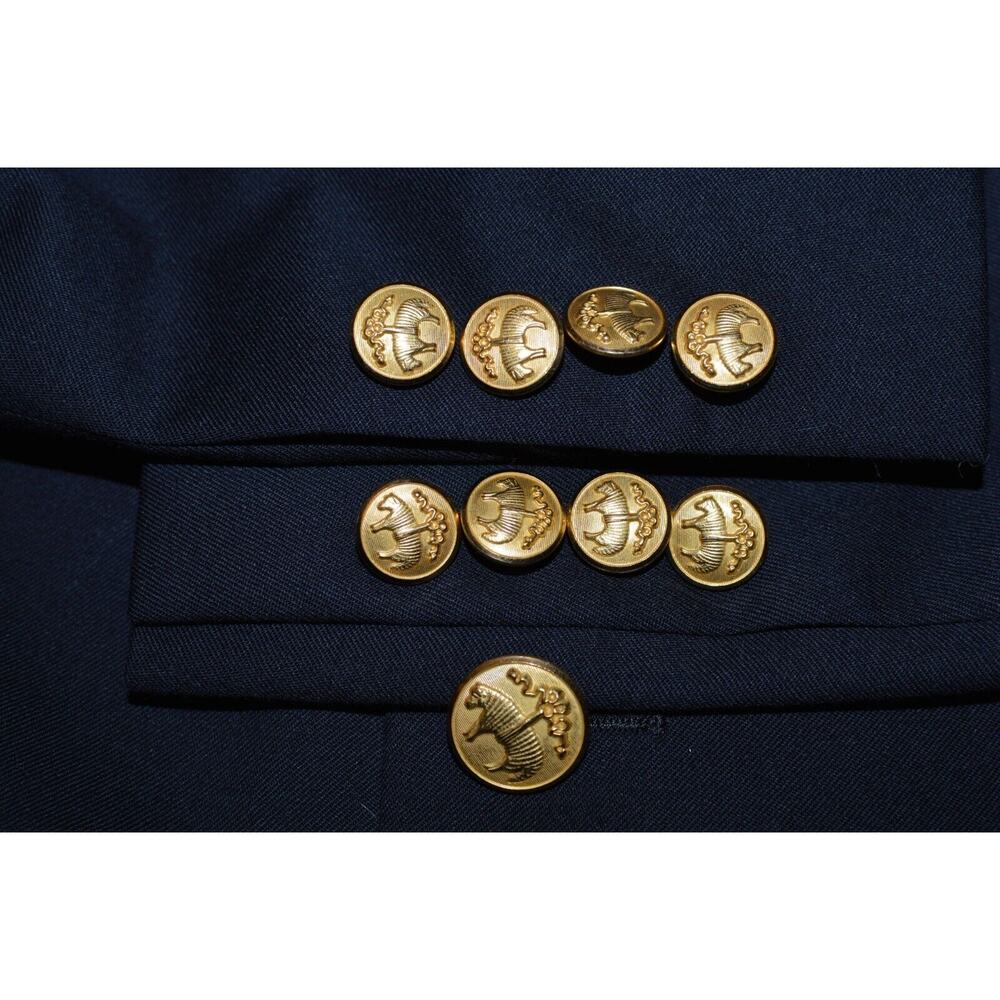 MINT 42L BROOKS BROTHERS Men's Blue 100% Wool Rare Gold Button Jacket Blazer